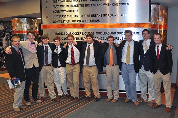 Sigma Nu UTK tours the locker rooms and luxury boxes at Neyland Stadium 2011-01